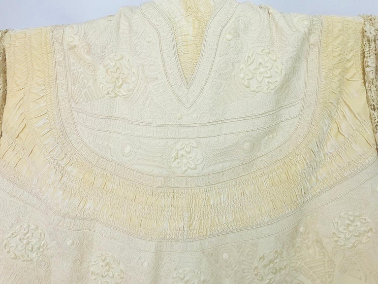 1900s Herrmann Glason Berlin Cream Embroidered Cashmere and Lace ...