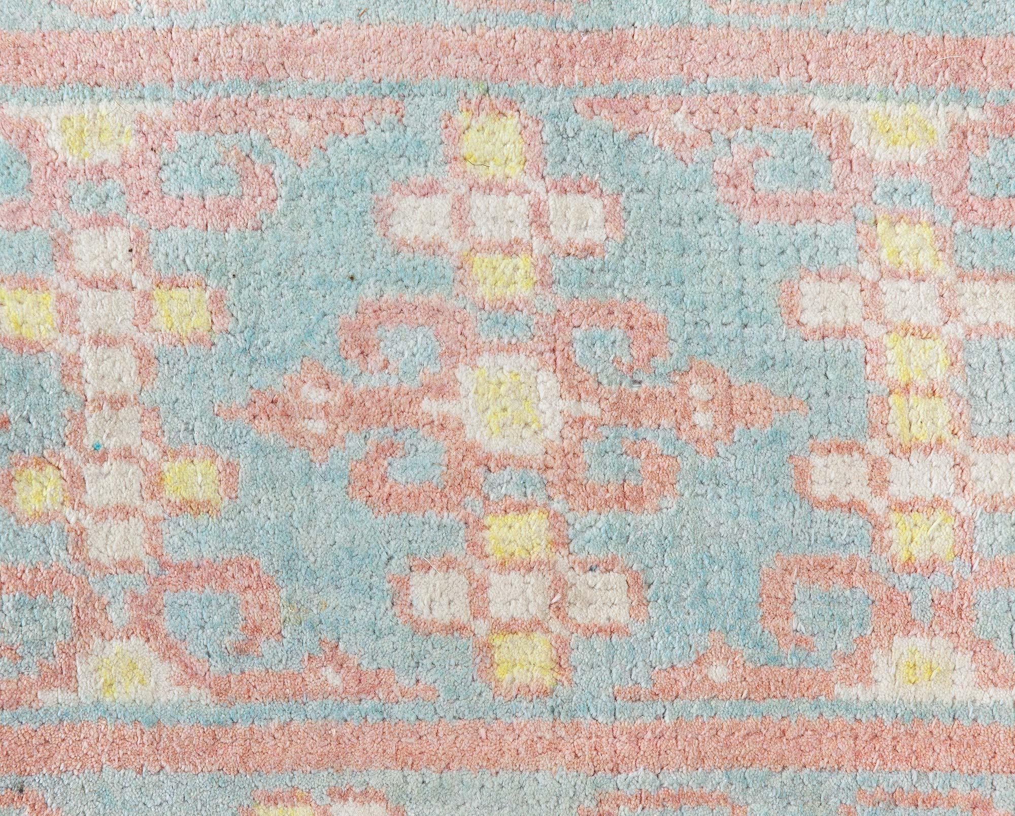 Indischer Agra-Teppich aus Baumwolle von 1900 Doris Leslie Blau (Handgewebt) im Angebot