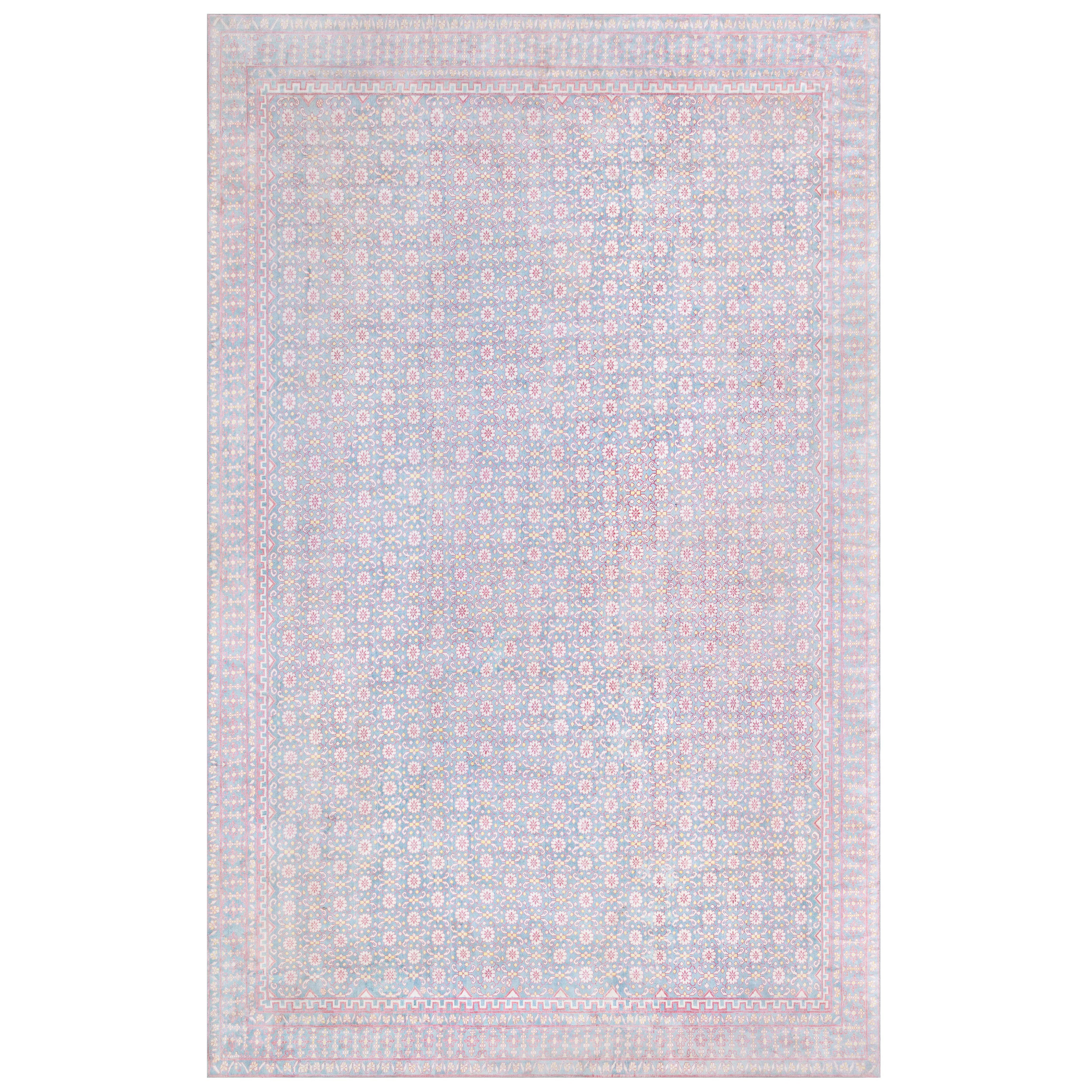 Indischer Agra-Teppich aus Baumwolle von 1900 Doris Leslie Blau