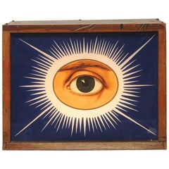 1900s IOOF Odd Fellows All Seeing Eye Light Up Glass Sign