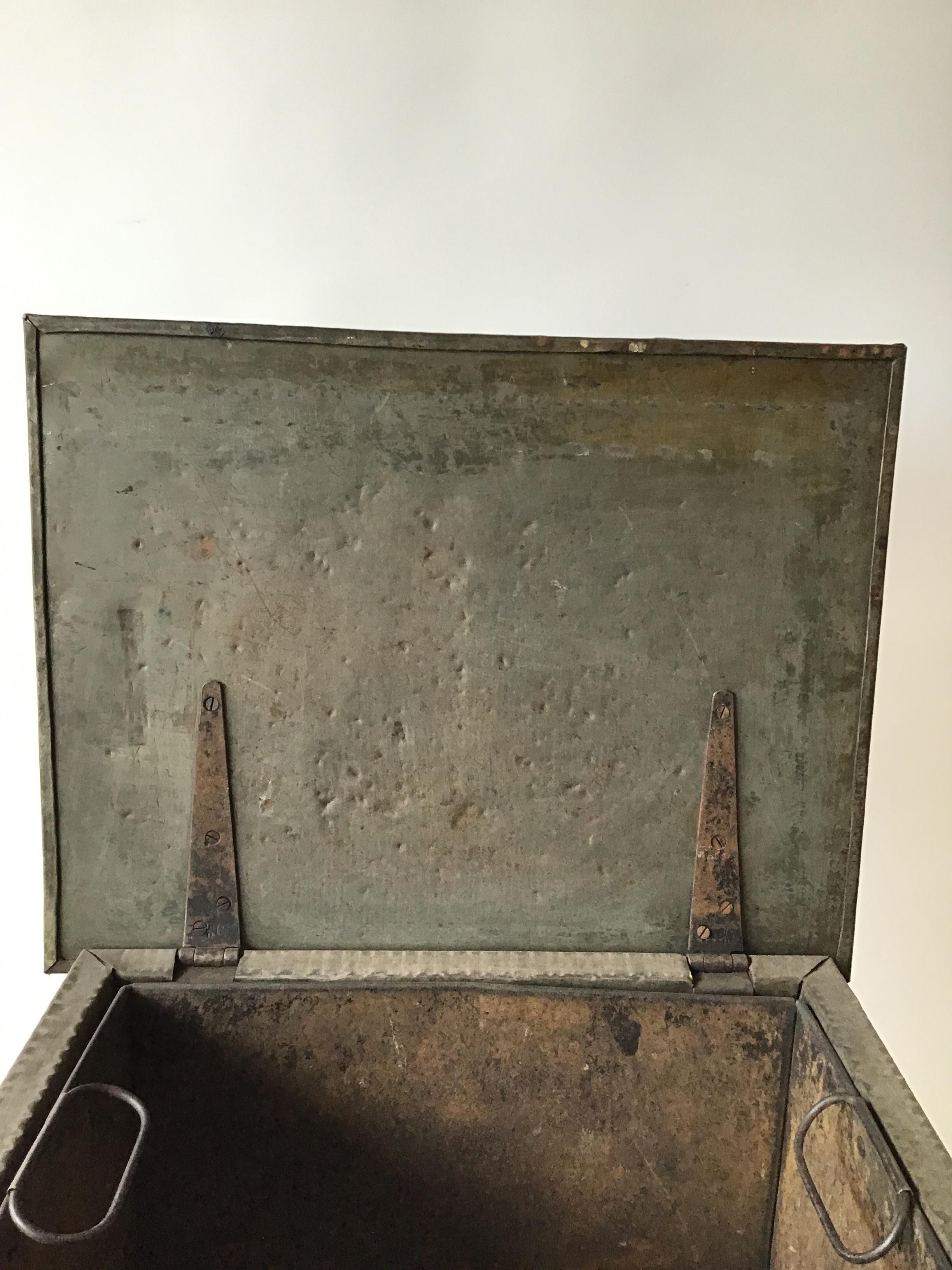 1900s Iron and Tin Coal Holder For Sale 8