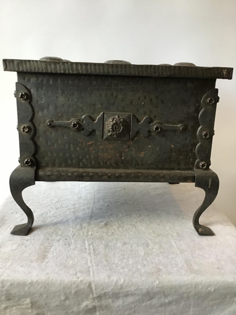 1900s Iron and Tin Coal Holder For Sale at 1stDibs