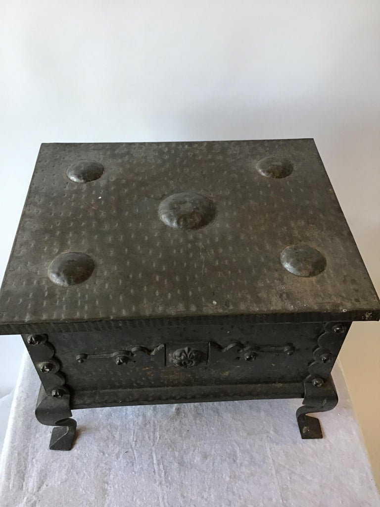1900s Iron and Tin Coal Holder For Sale at 1stDibs