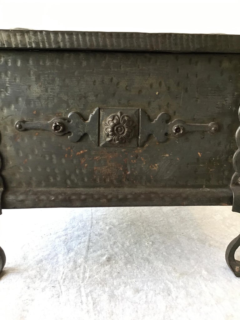 1900s Iron and Tin Coal Holder For Sale at 1stDibs