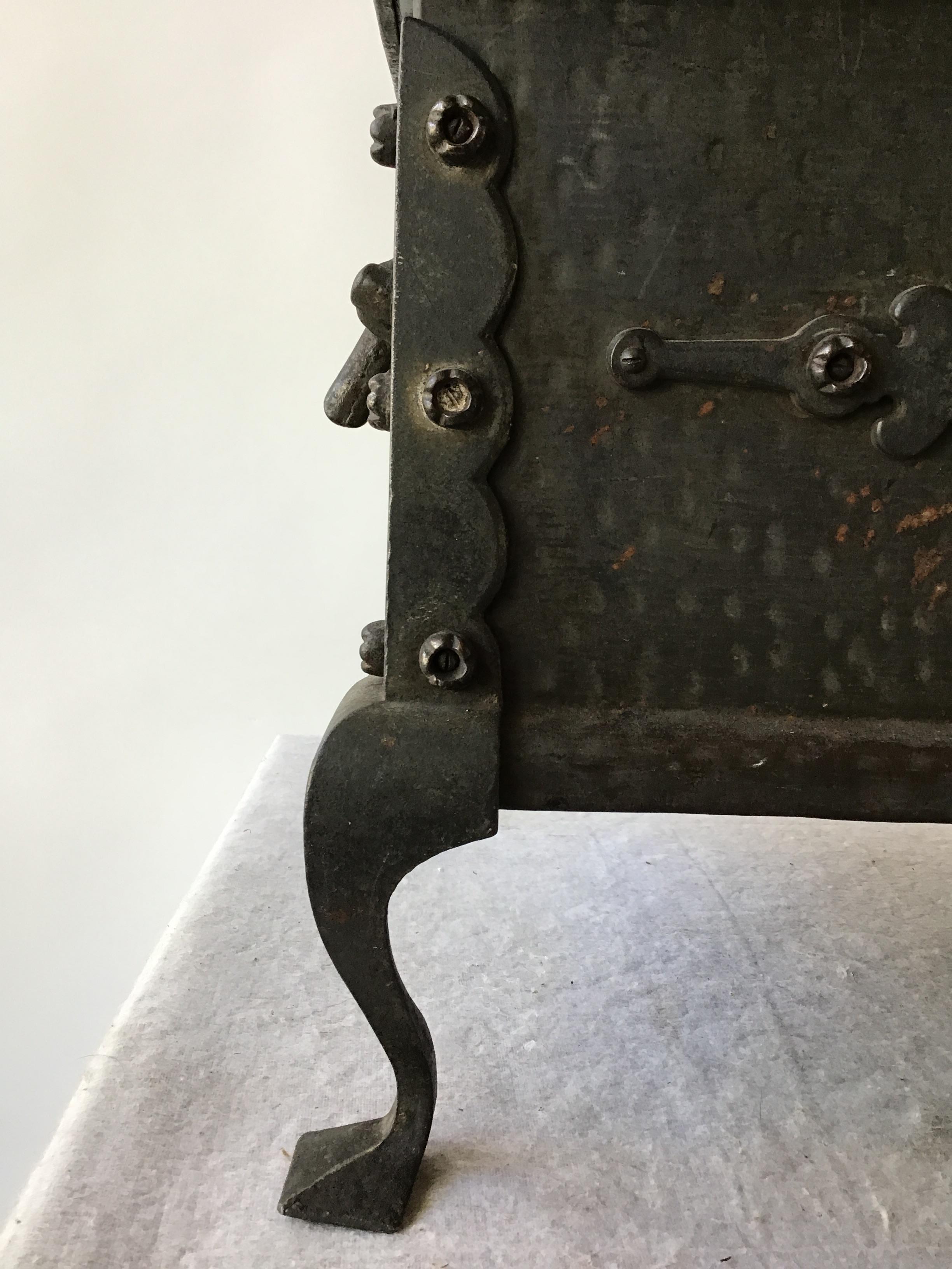 1900s Iron and Tin Coal Holder For Sale 4