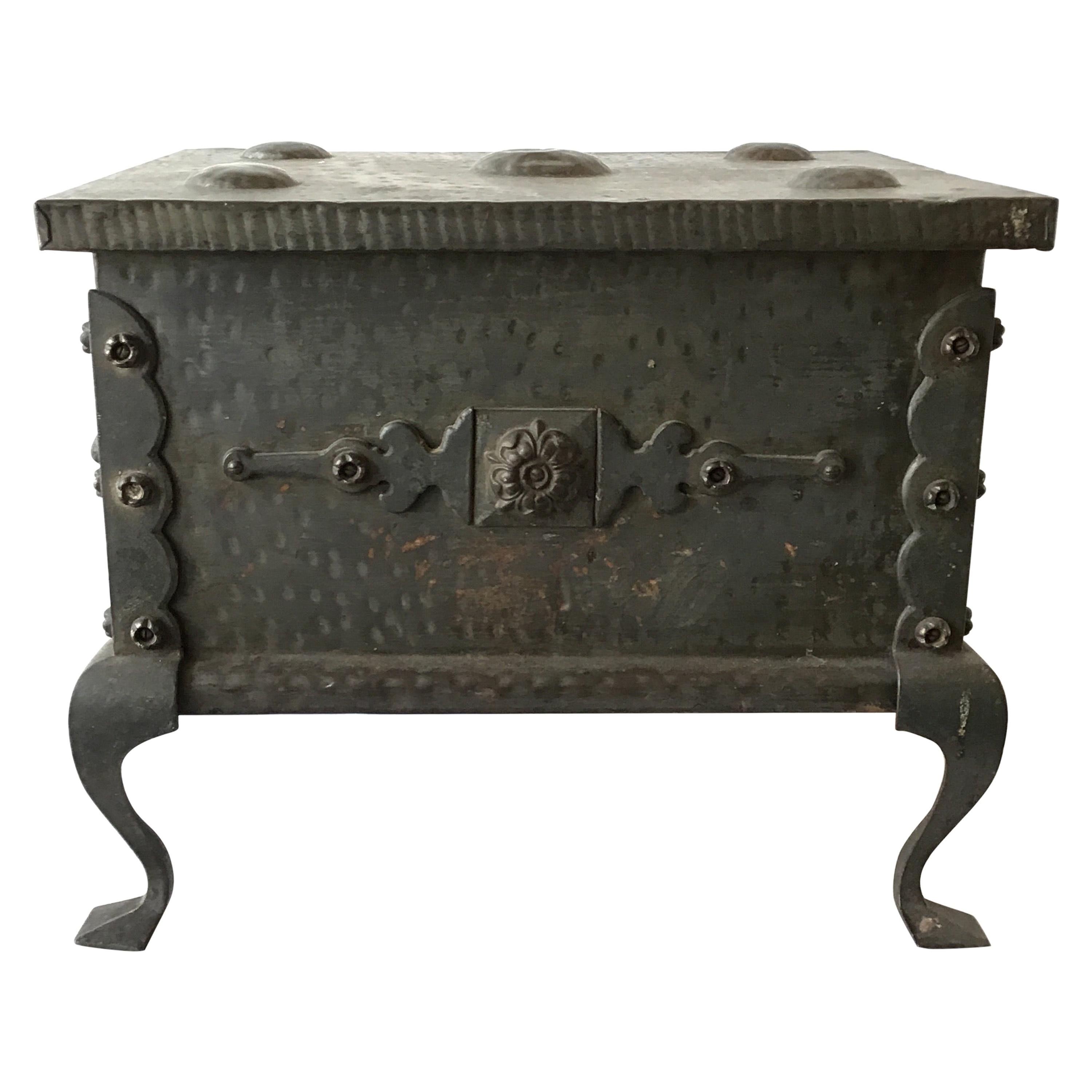 1900s Iron and Tin Coal Holder For Sale