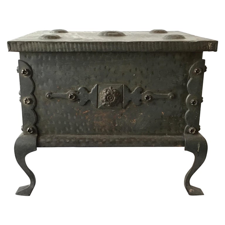 1900s Iron and Tin Coal Holder For Sale at 1stDibs