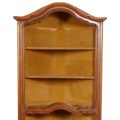 1900s, Venetian Baroque Corner Cupboard Bookcase, Restored, Wax-Polished