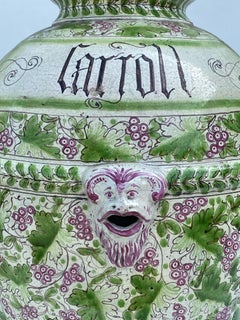 1900s Italian Glazed Hand Painted Jars