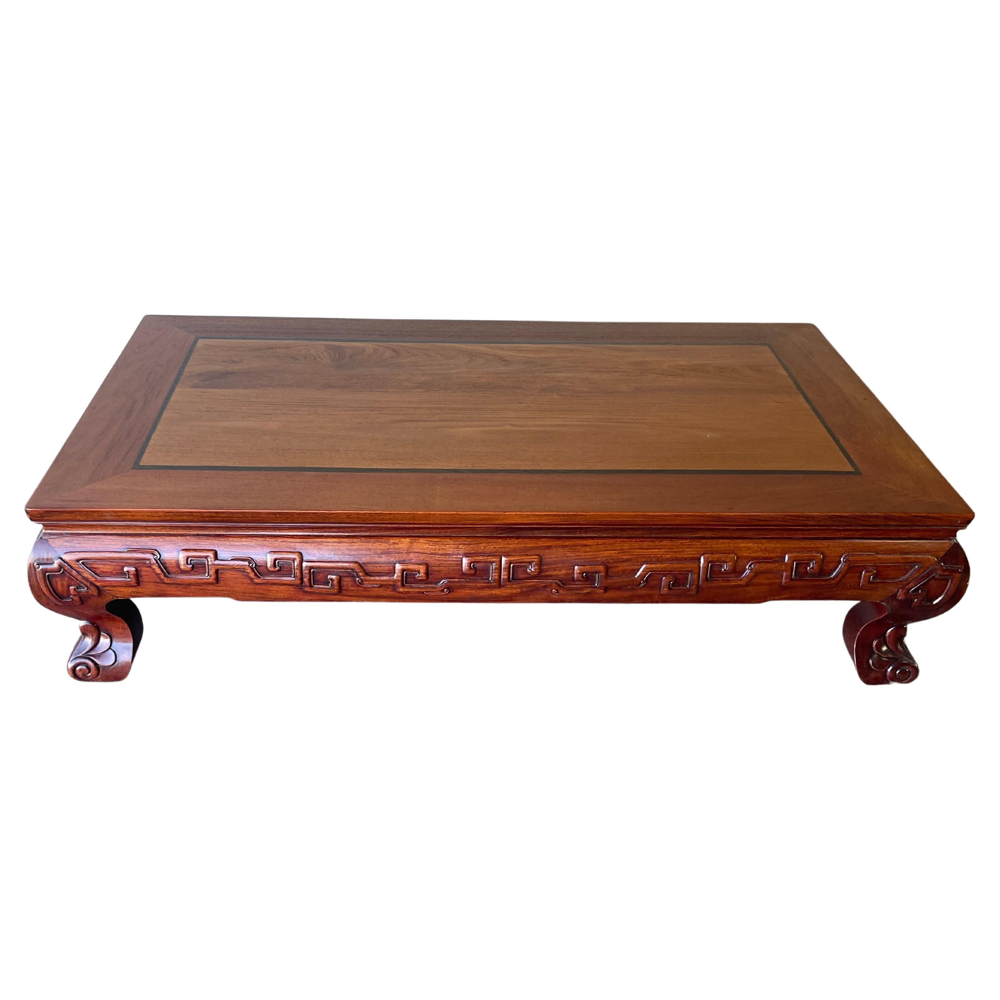 Anglo-Japanese 1900’s Japanese / Asian  Rosewood & Eboy Zataku Low / Coffee Table For Sale