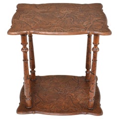 1900's Japanese Sculpted Wooden Tea Table