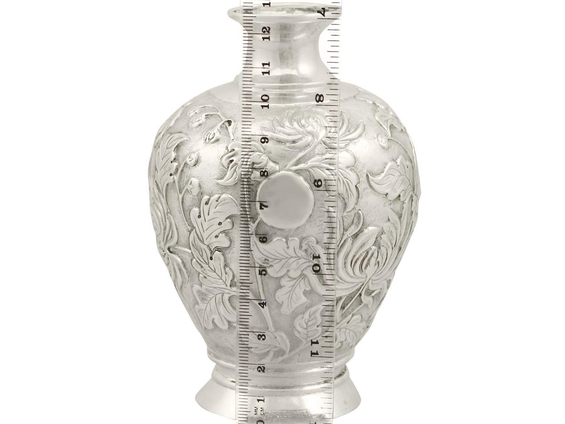 Antique Japanese Silver Bud Vases, circa 1900 5