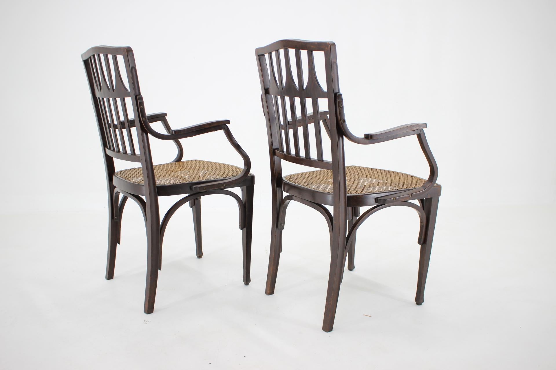 1900s Koloman Moser Pair of Armchairs for J & J Kohn No. 327 In Good Condition For Sale In Praha, CZ
