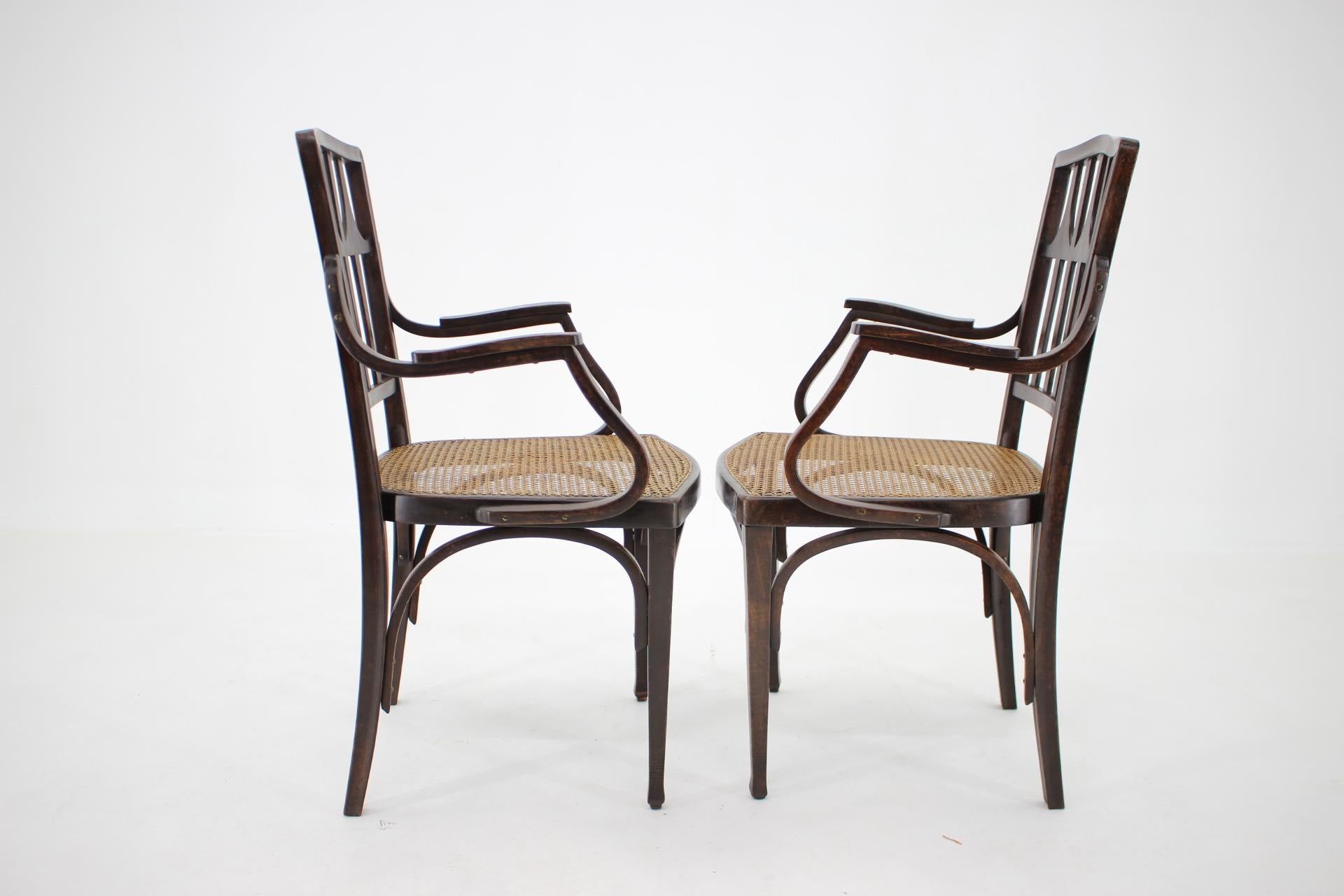 19th Century 1900s Koloman Moser Pair of Armchairs for J & J Kohn No. 327 For Sale