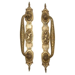 Used 1900s Large Louis XVI Bronze Door Handles Set of 2