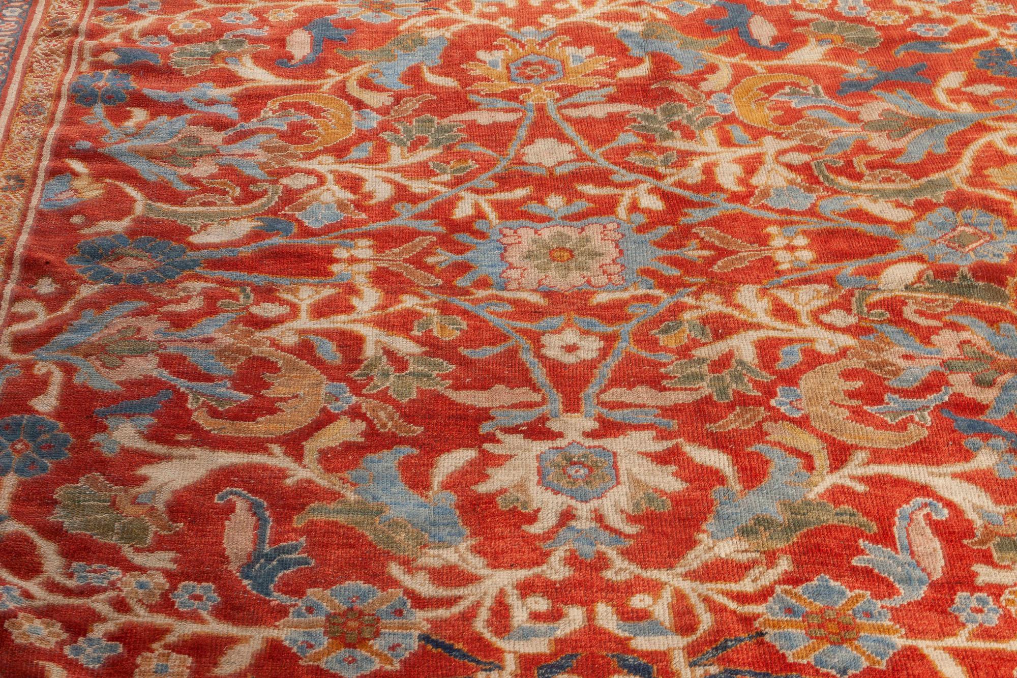1900s Large Persian Sultanabad Wool Rug In Good Condition For Sale In New York, NY