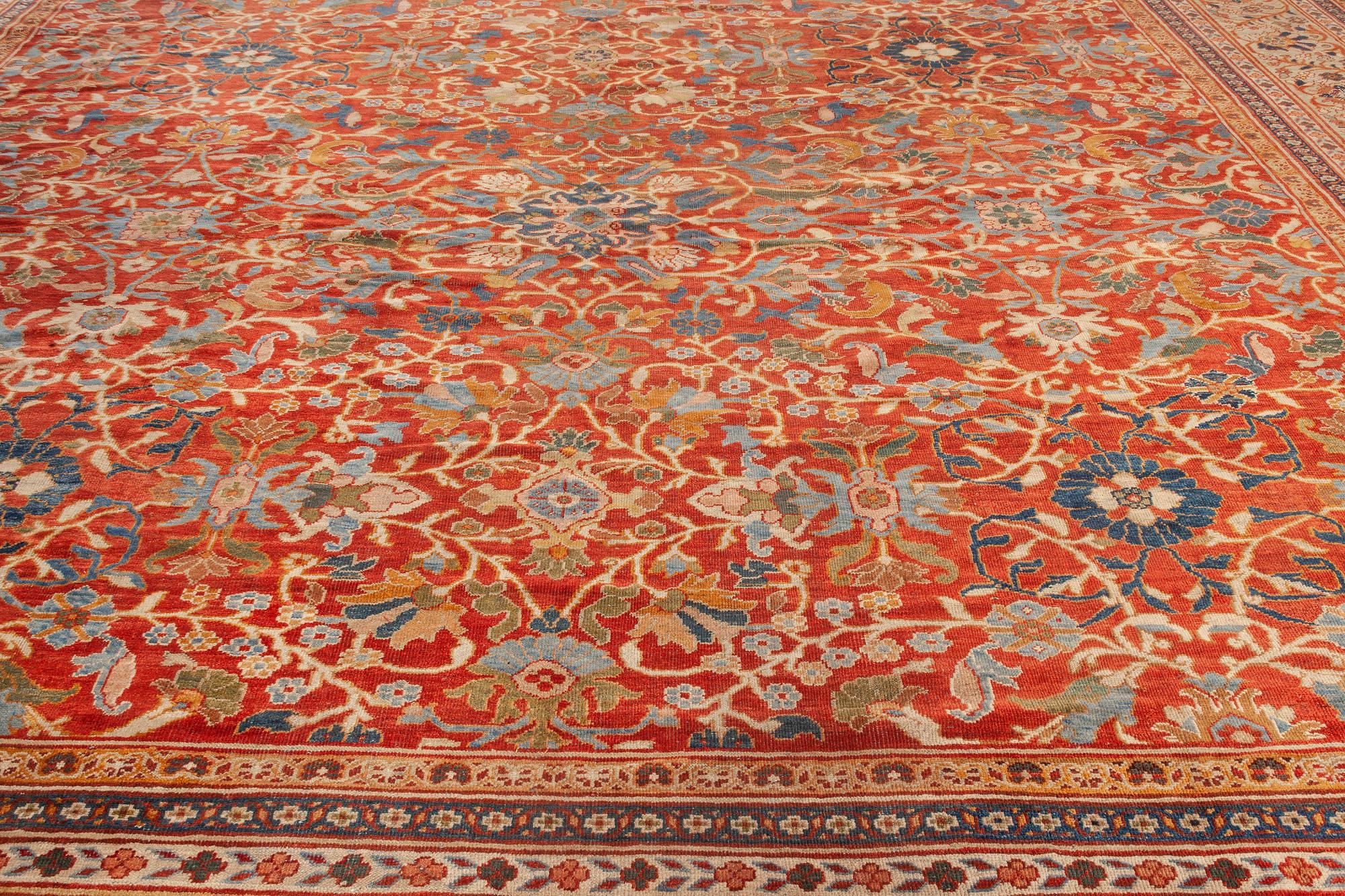 1900s Large Persian Sultanabad Wool Rug For Sale 1