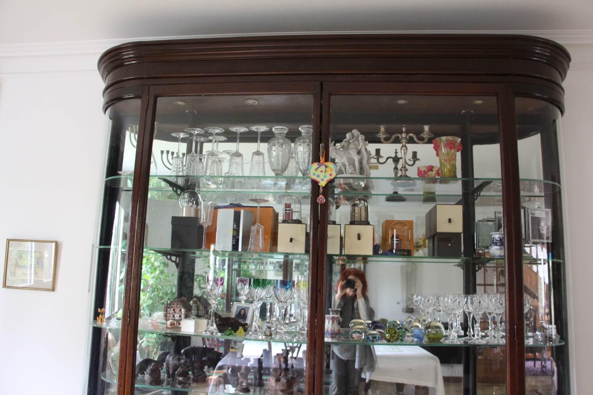 Late 19th Century 1900's Large Victorian Shop Display Cabinet with Bow Glass Sides For Sale