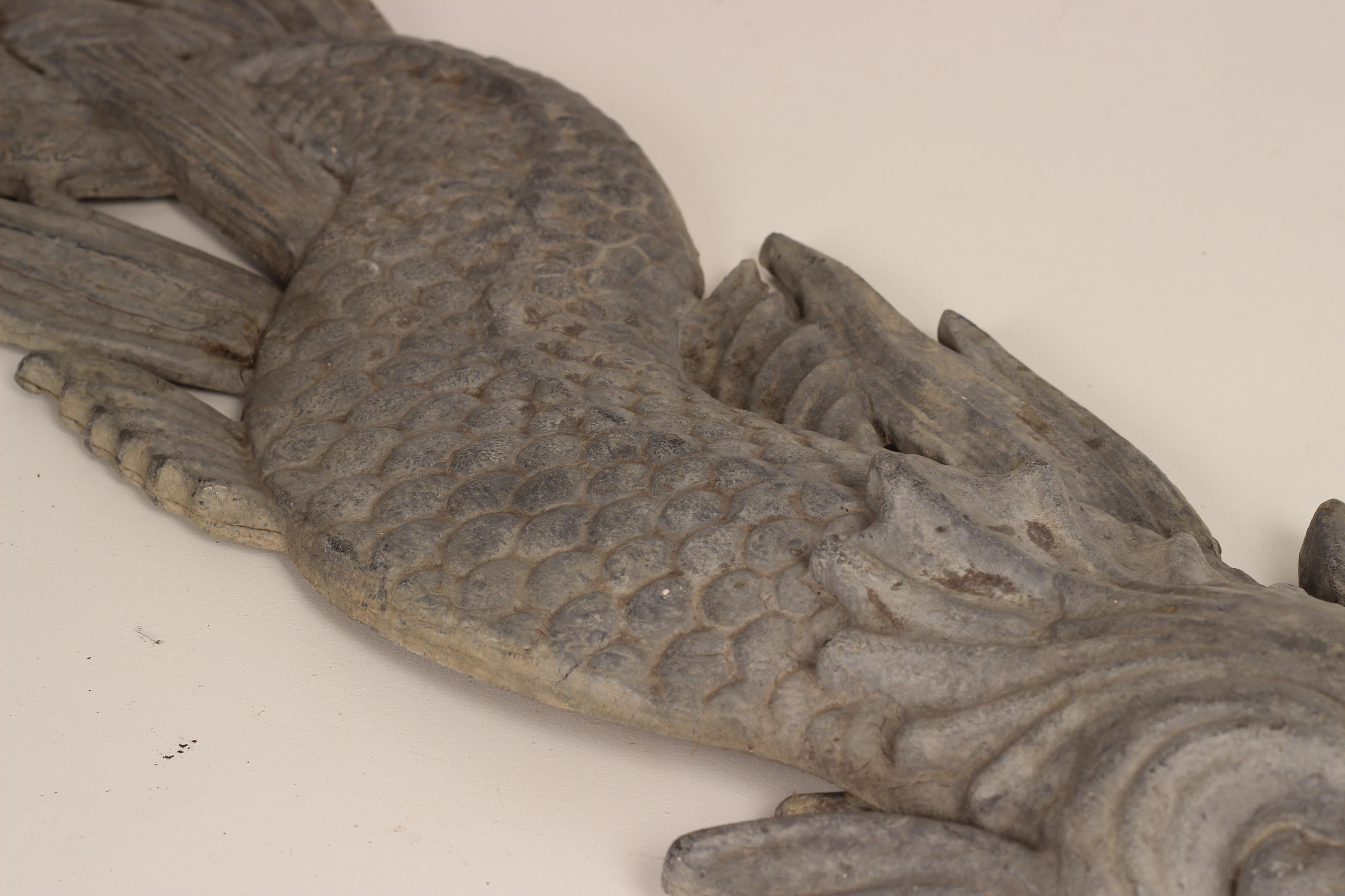 1900’s Lead Sturgeon or Dolphin Fountain Produced in England with Water Spout 5