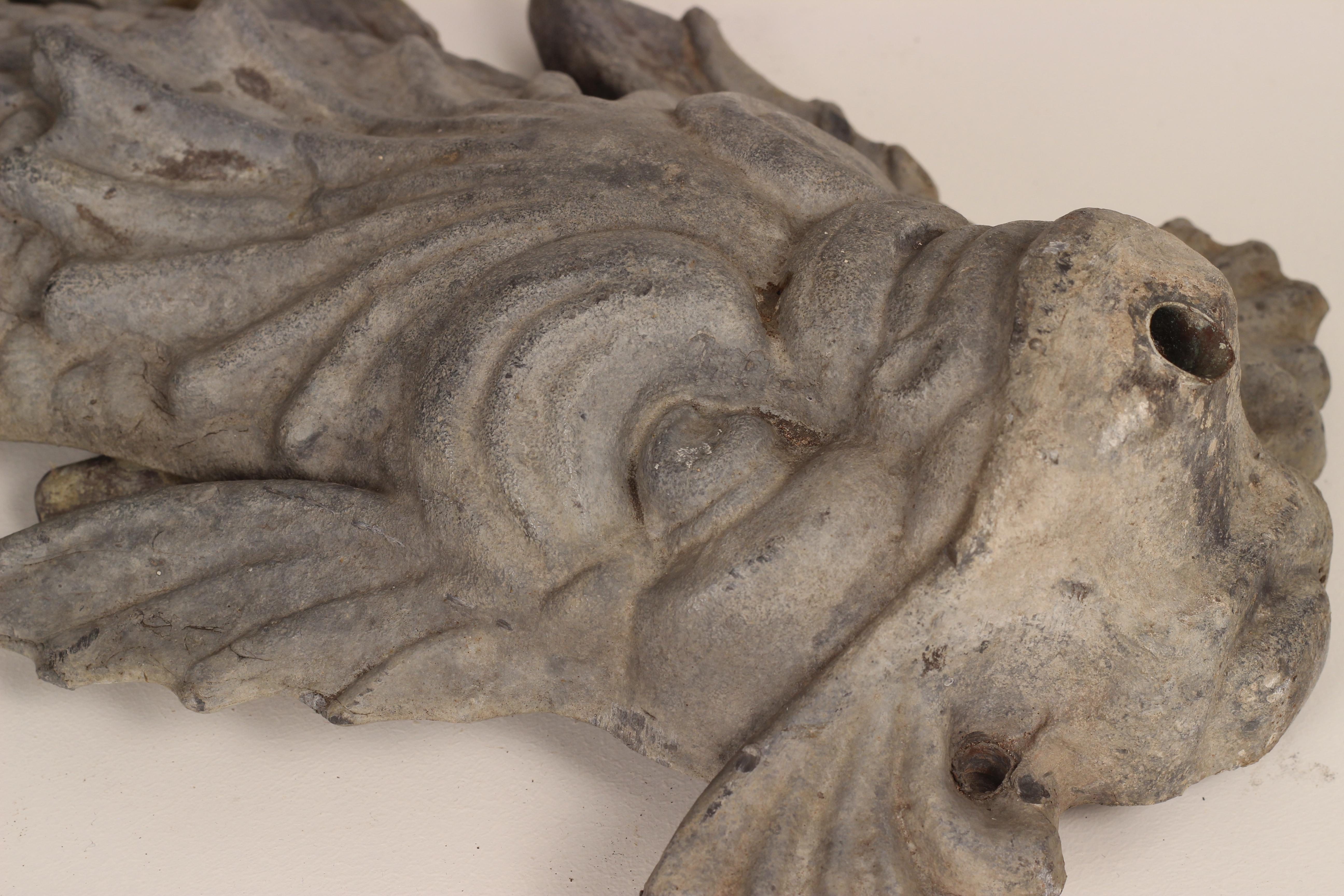 1900’s Lead Sturgeon or Dolphin Fountain Produced in England with Water Spout 6