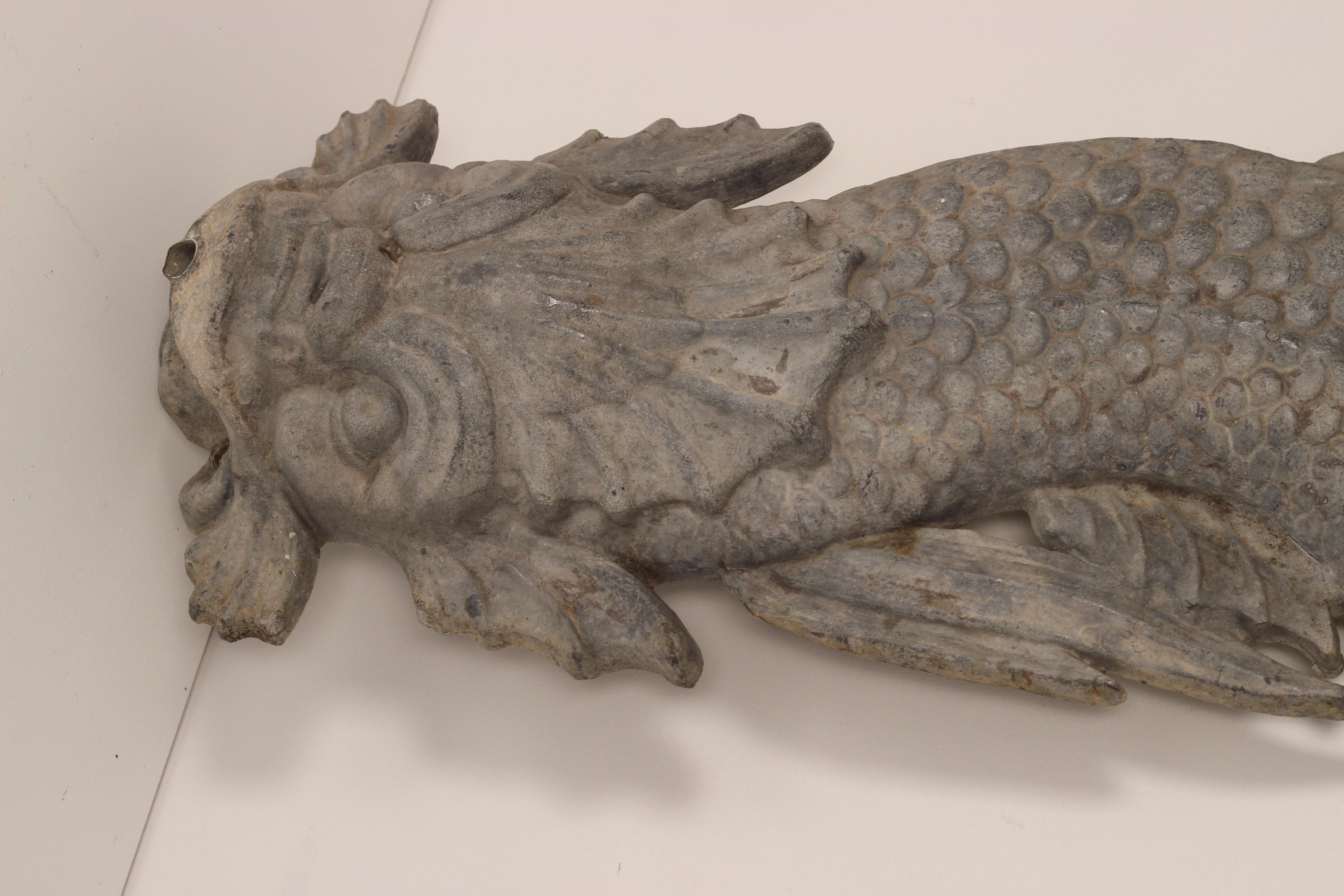 Edwardian 1900’s Lead Sturgeon or Dolphin Fountain Produced in England with Water Spout