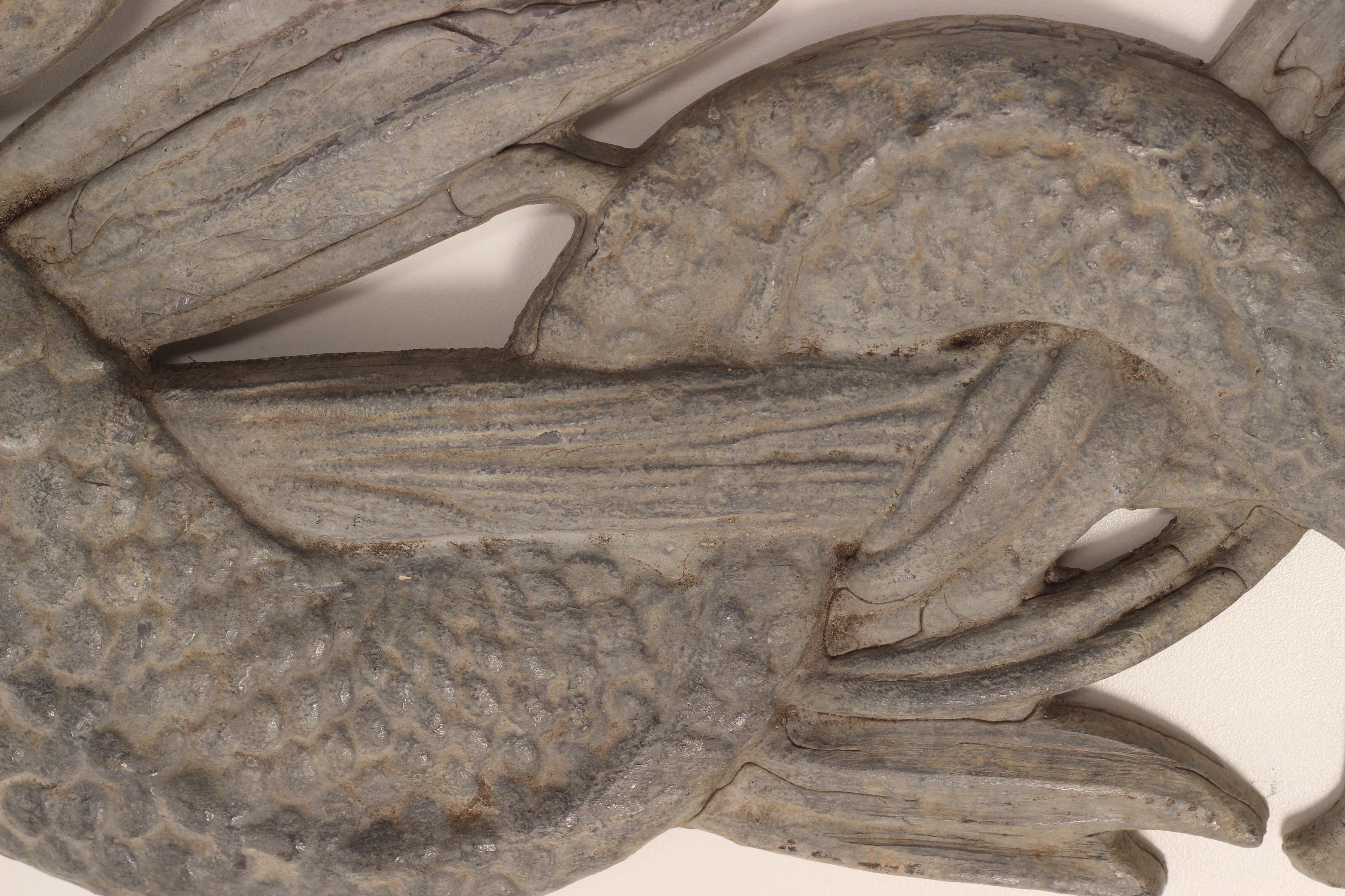 Early 20th Century 1900’s Lead Sturgeon or Dolphin Fountain Produced in England with Water Spout