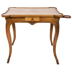 1900s Leather Top Provincial Game Table