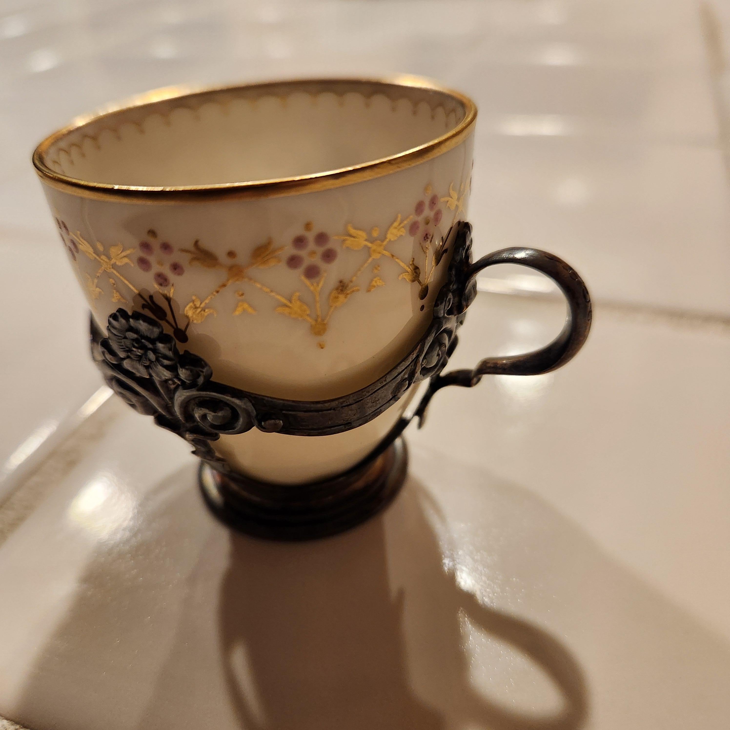 Early Victorian 1900s Lenox for Tiffany & Co Sterling Silver Demitasse Cup For Sale