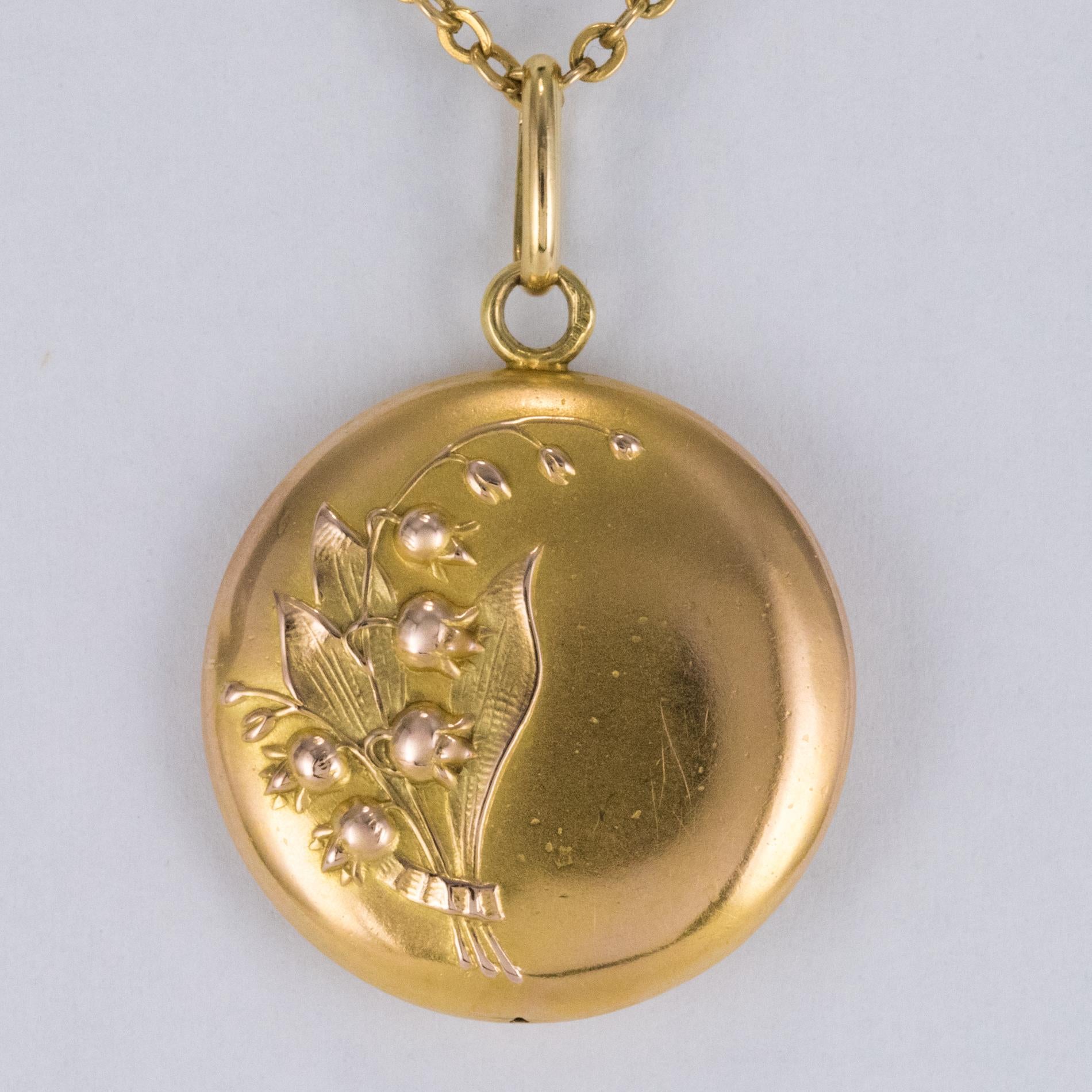 1900s Lily of the Valley 18 Karat Yellow Gold Pendant 7