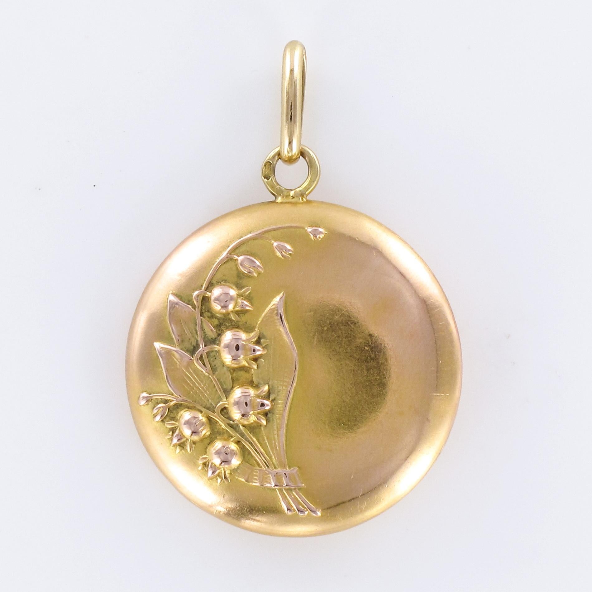 1900s Lily of the Valley 18 Karat Yellow Gold Pendant 8