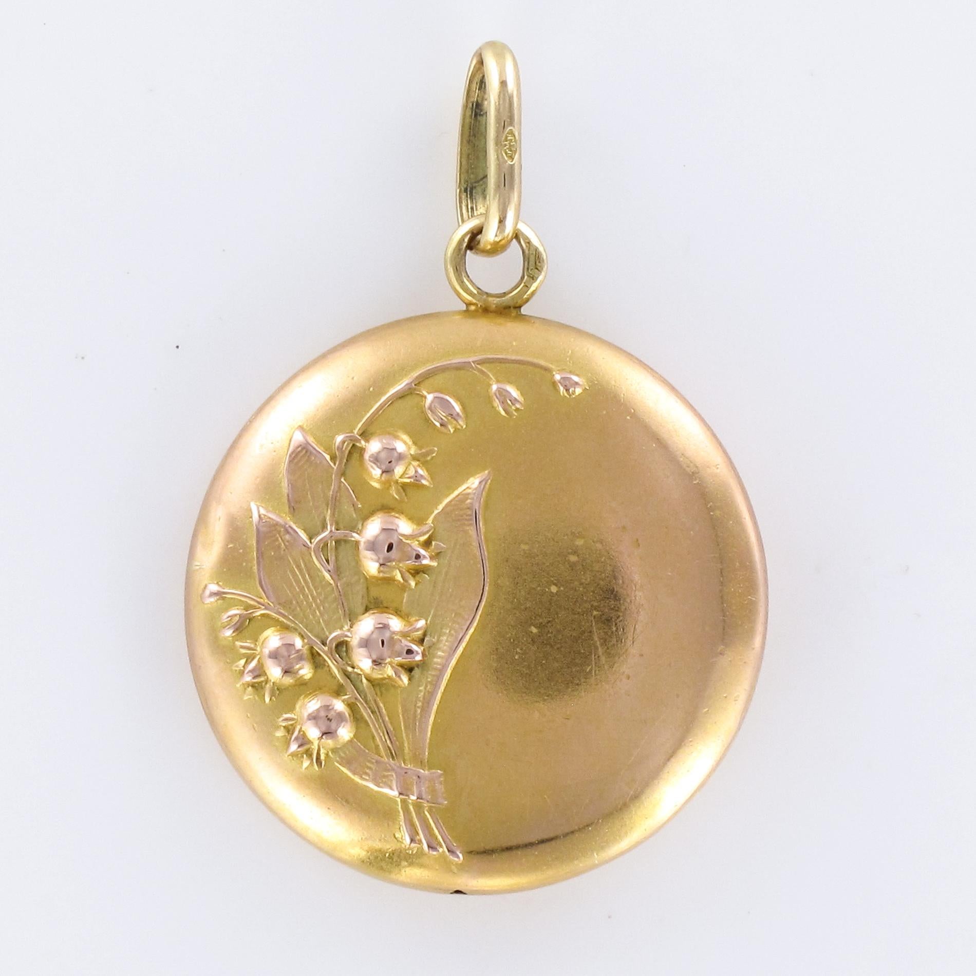 1900s Lily of the Valley 18 Karat Yellow Gold Pendant 9