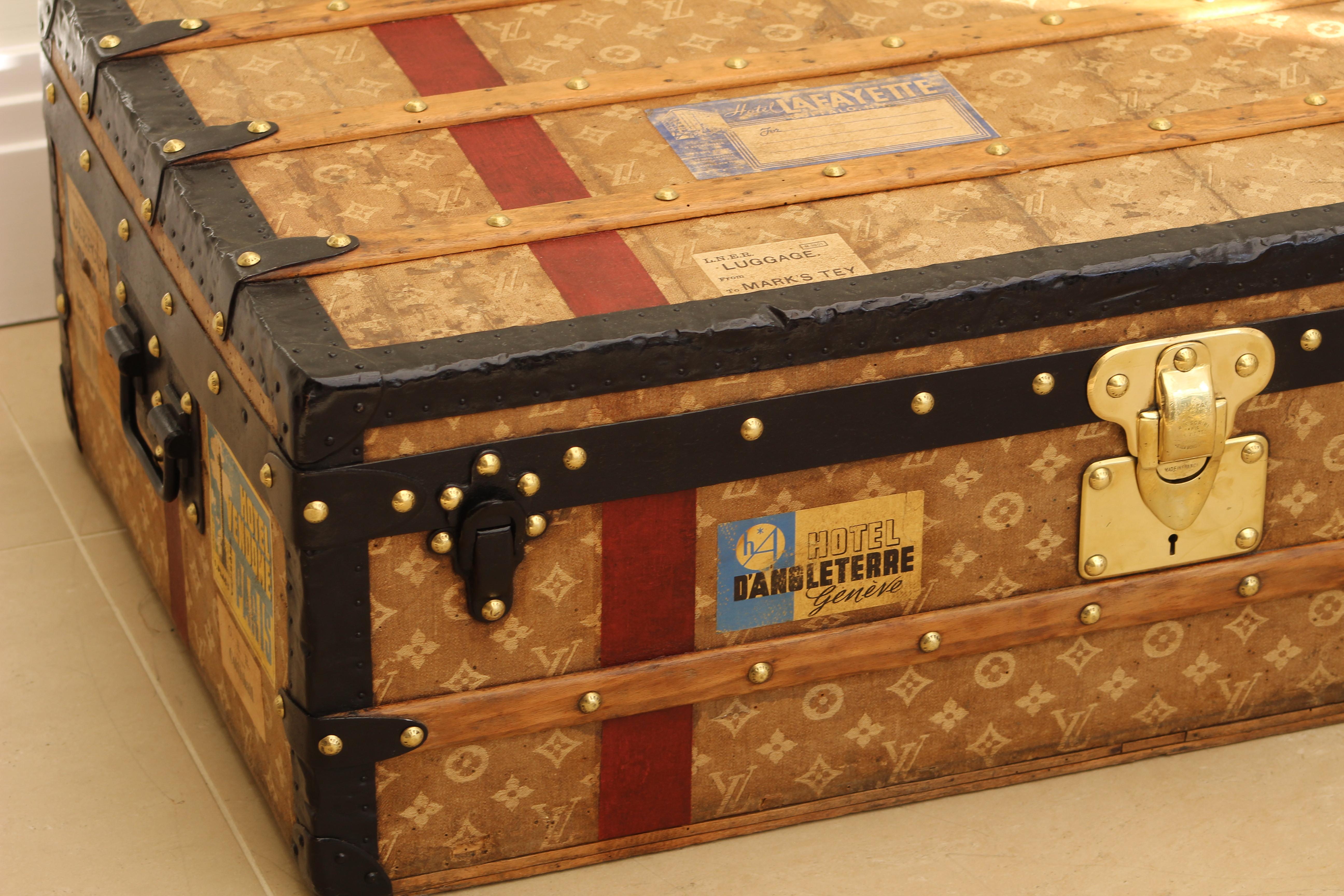 1900s Louis Vuitton Monogram Cabin Trunk 11