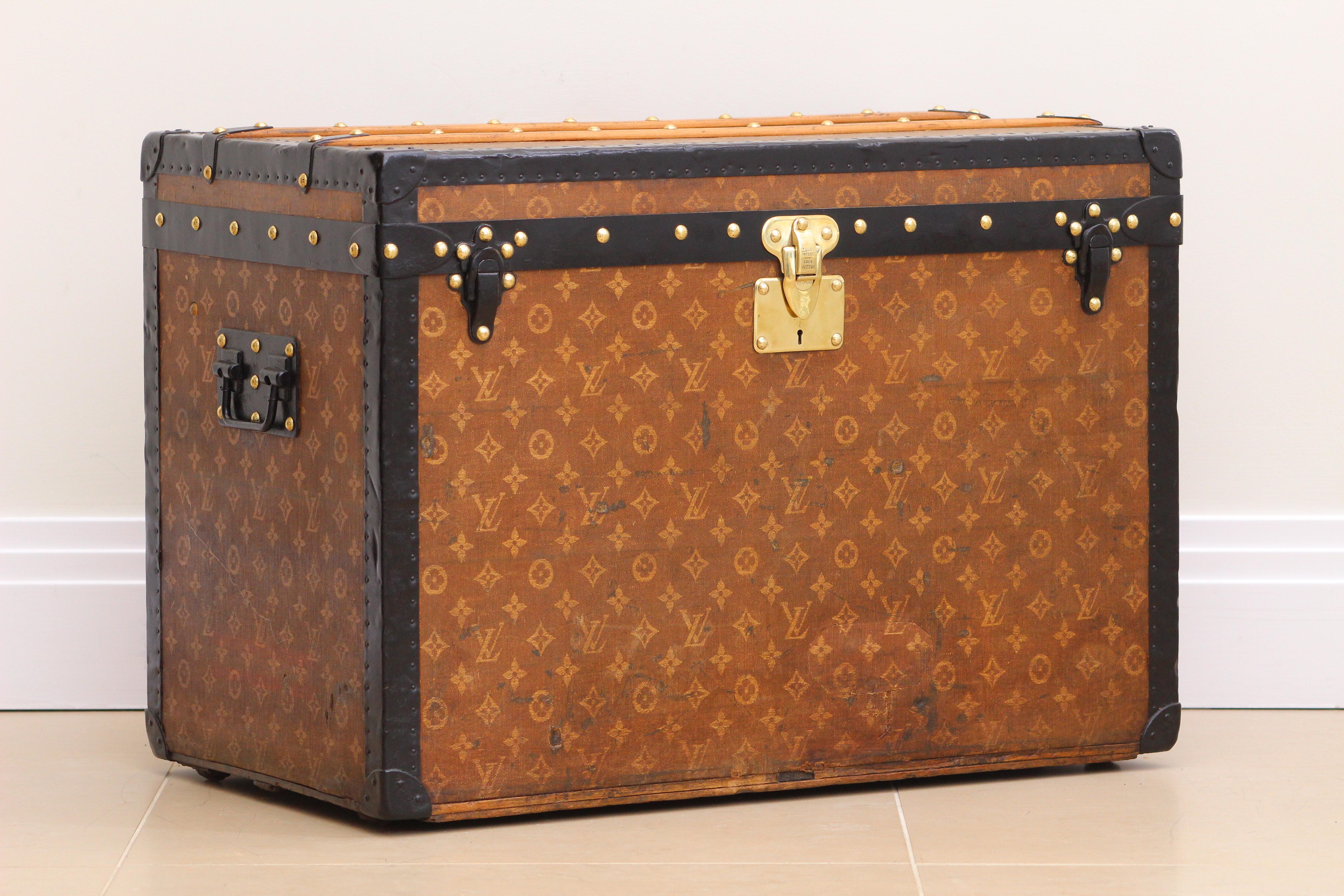 The 1900s Louis Vuitton Monogram Woven Courier Trunk is a masterclass in design, functionality, and opulence. Standing as an emblematic testament to Louis Vuitton's commitment to excellence, this trunk encapsulates over a century of luxury travel's