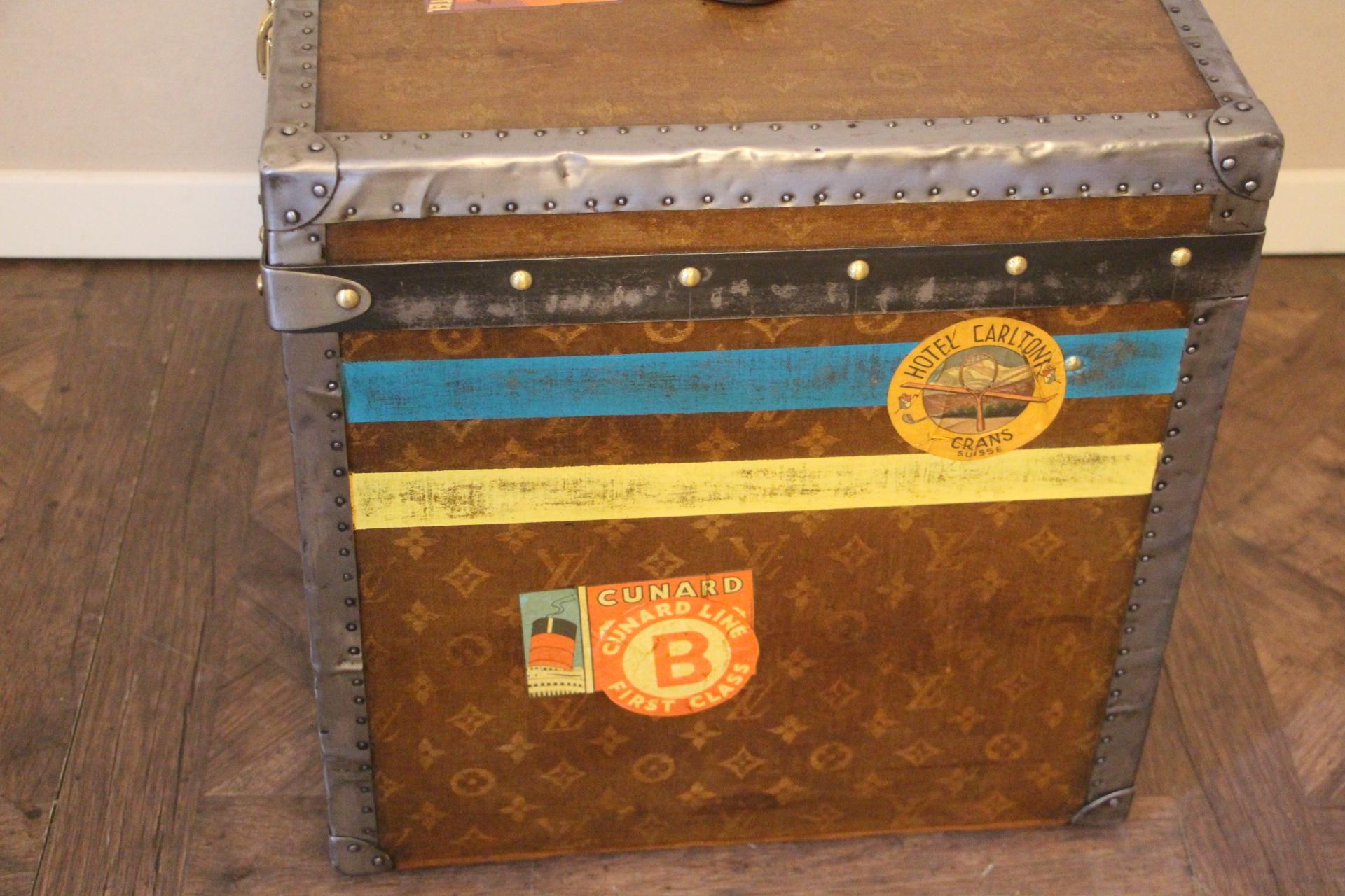 Early 20th Century 1900s Louis Vuitton Monogram Wooven Canvas Hat Trunk, Louis Vuitton Trunk