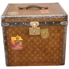 Antique 1900s Louis Vuitton Monogram Wooven Canvas Hat Trunk, Louis Vuitton Trunk