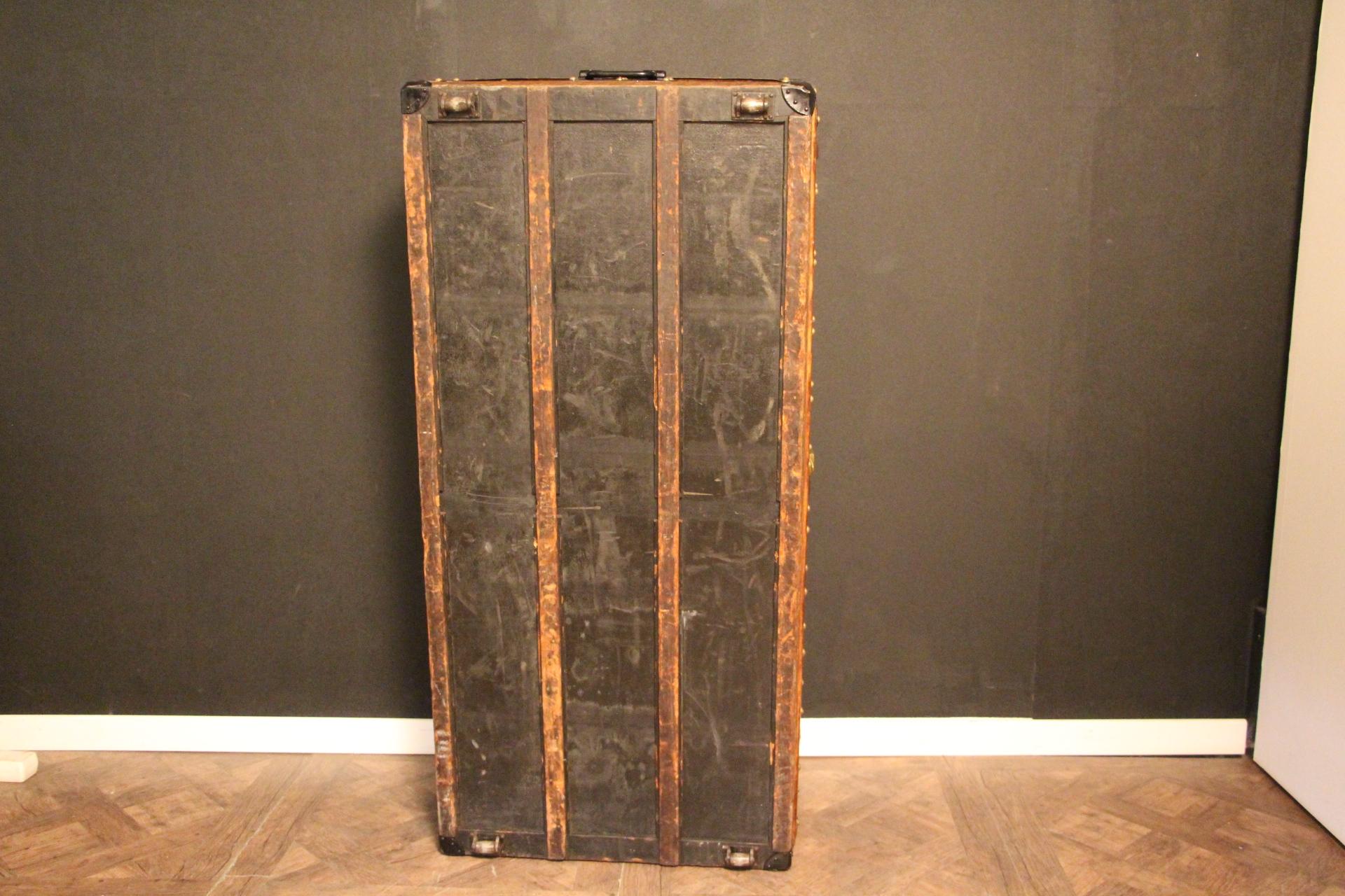 1900s Louis Vuitton Wooven Canvas Cabin Steamer Trunk, Long Louis Vuitton Trunk 8