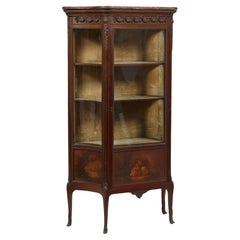 1900 Style Louis XV Vernis Martin, Noyer sculpté, Ormolu & Marbre, Vitrine !!!