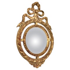 Miroir convexe en bois doré Louis XVI 1900