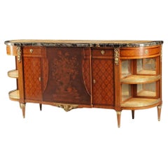 1900s  Style Louis XVI, Marqueterie, Marbre, Commode A L'anglaise, Enfilade !