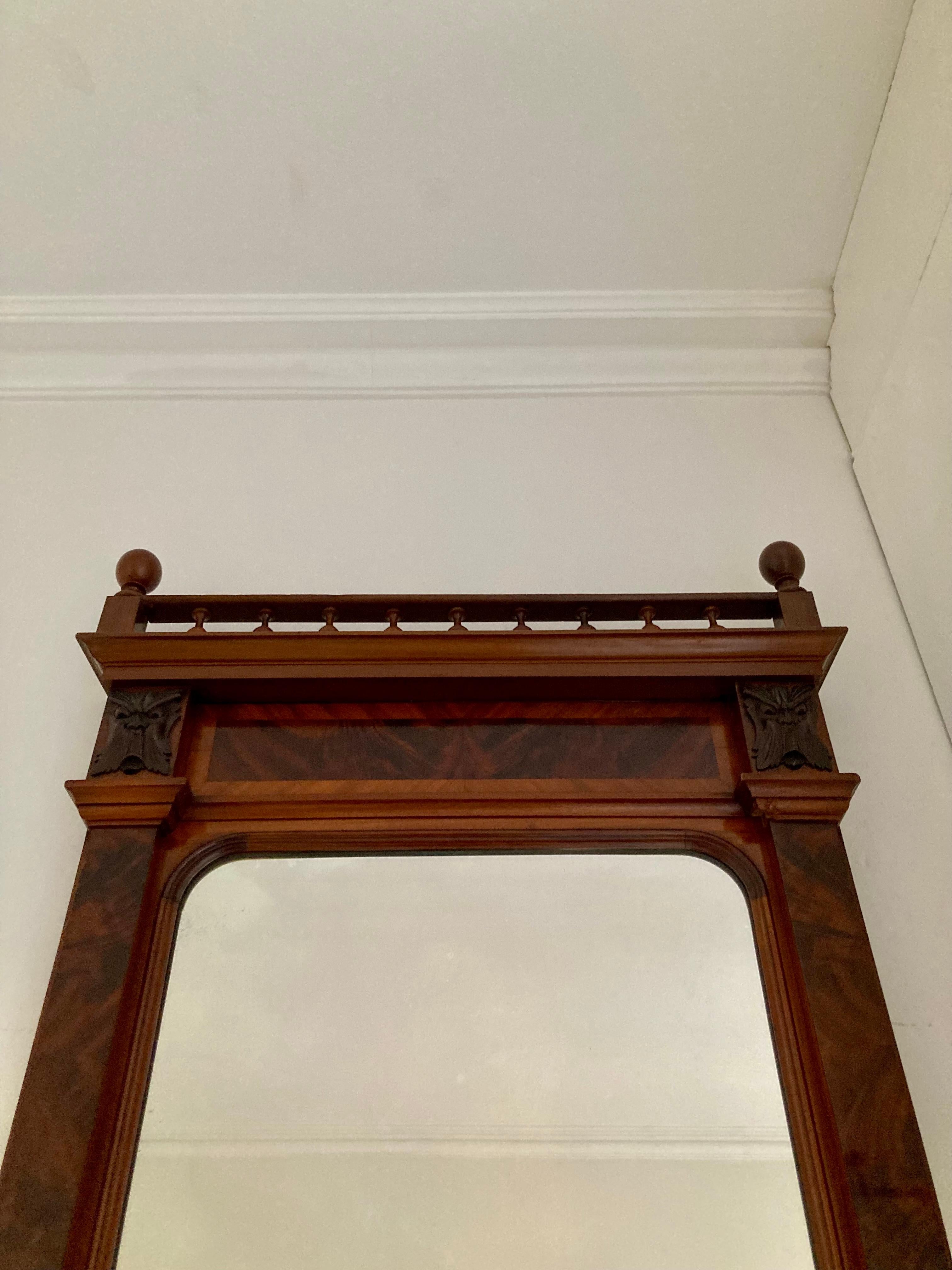 1900s Mahogany Wall Mirror with Console 7