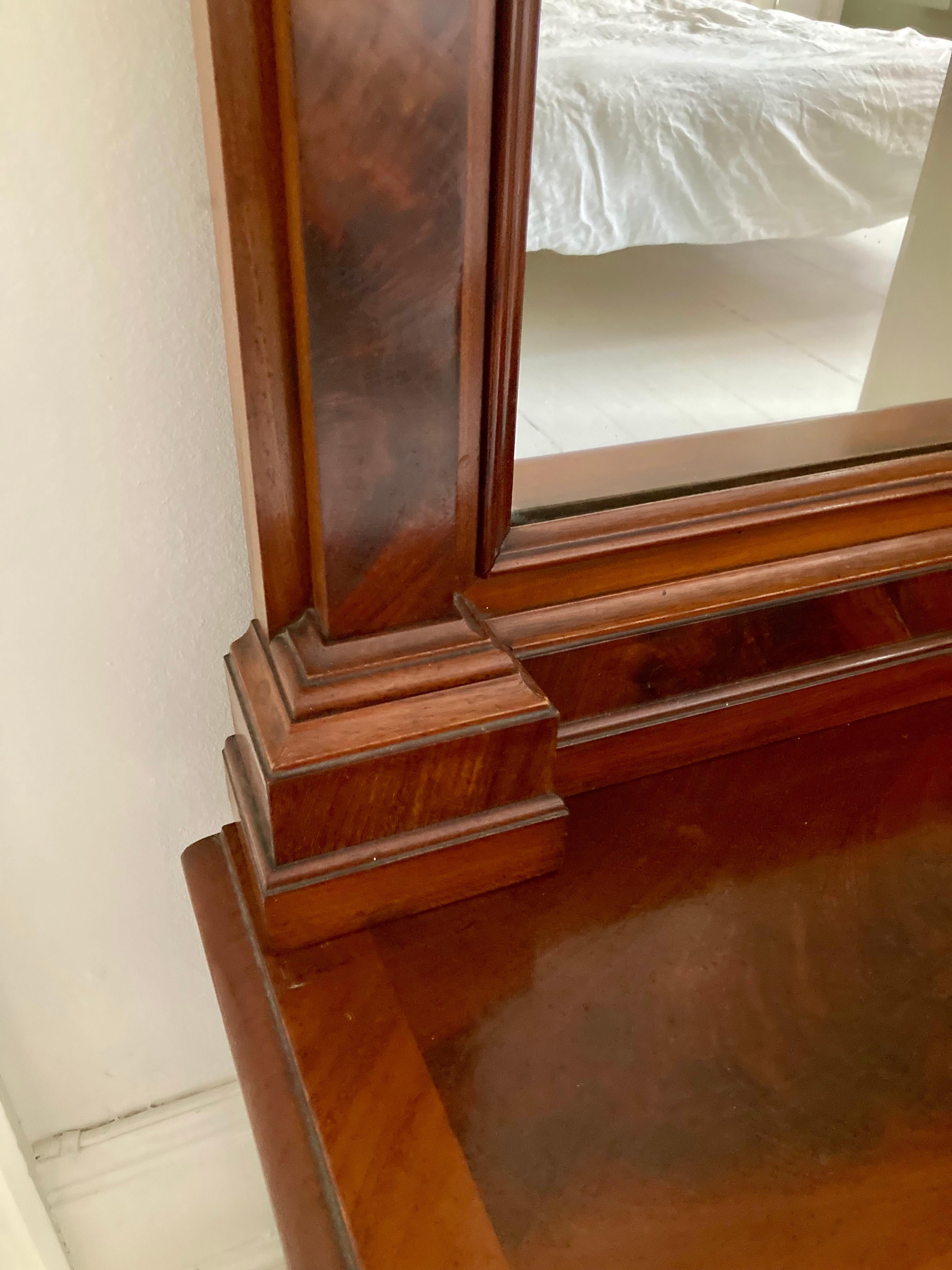 1900s Mahogany Wall Mirror with Console 1