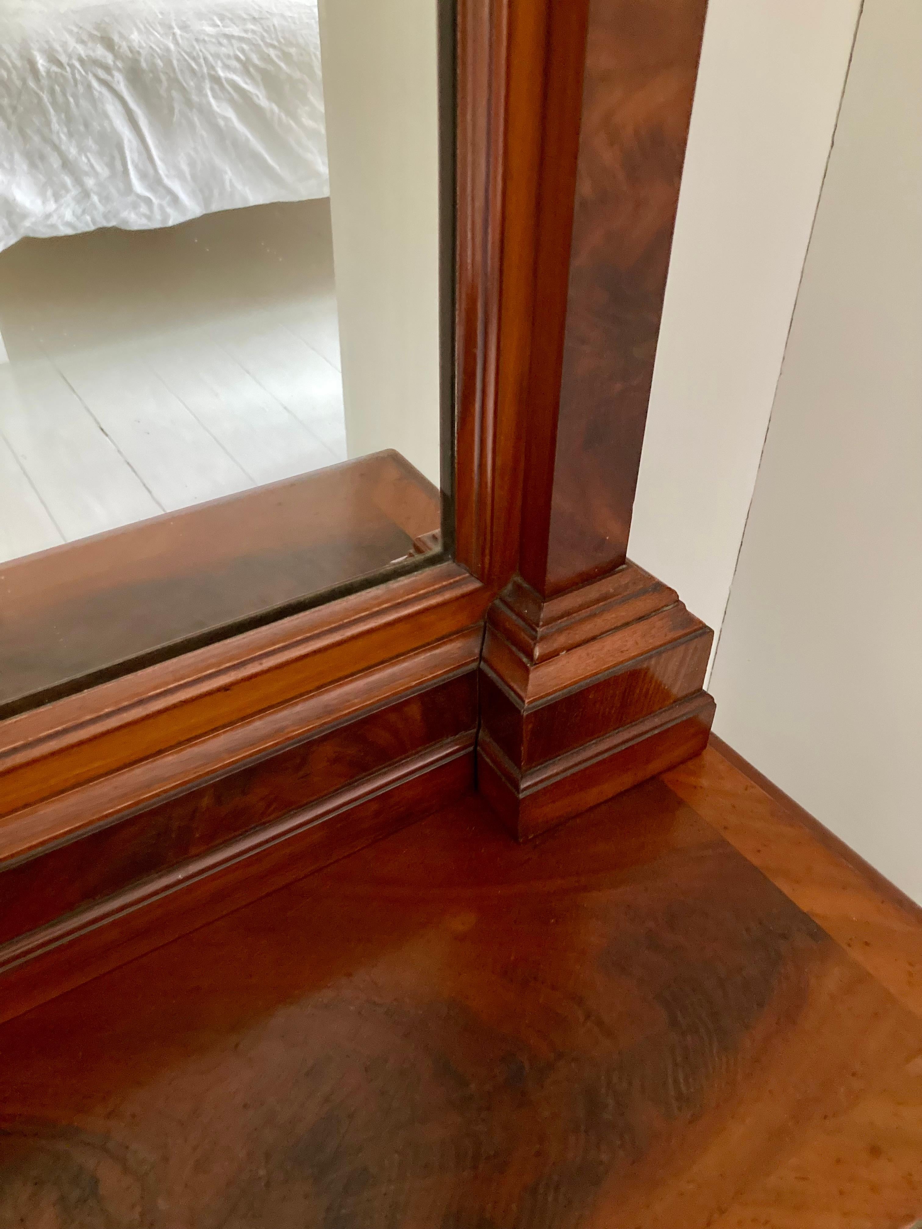 1900s Mahogany Wall Mirror with Console 2