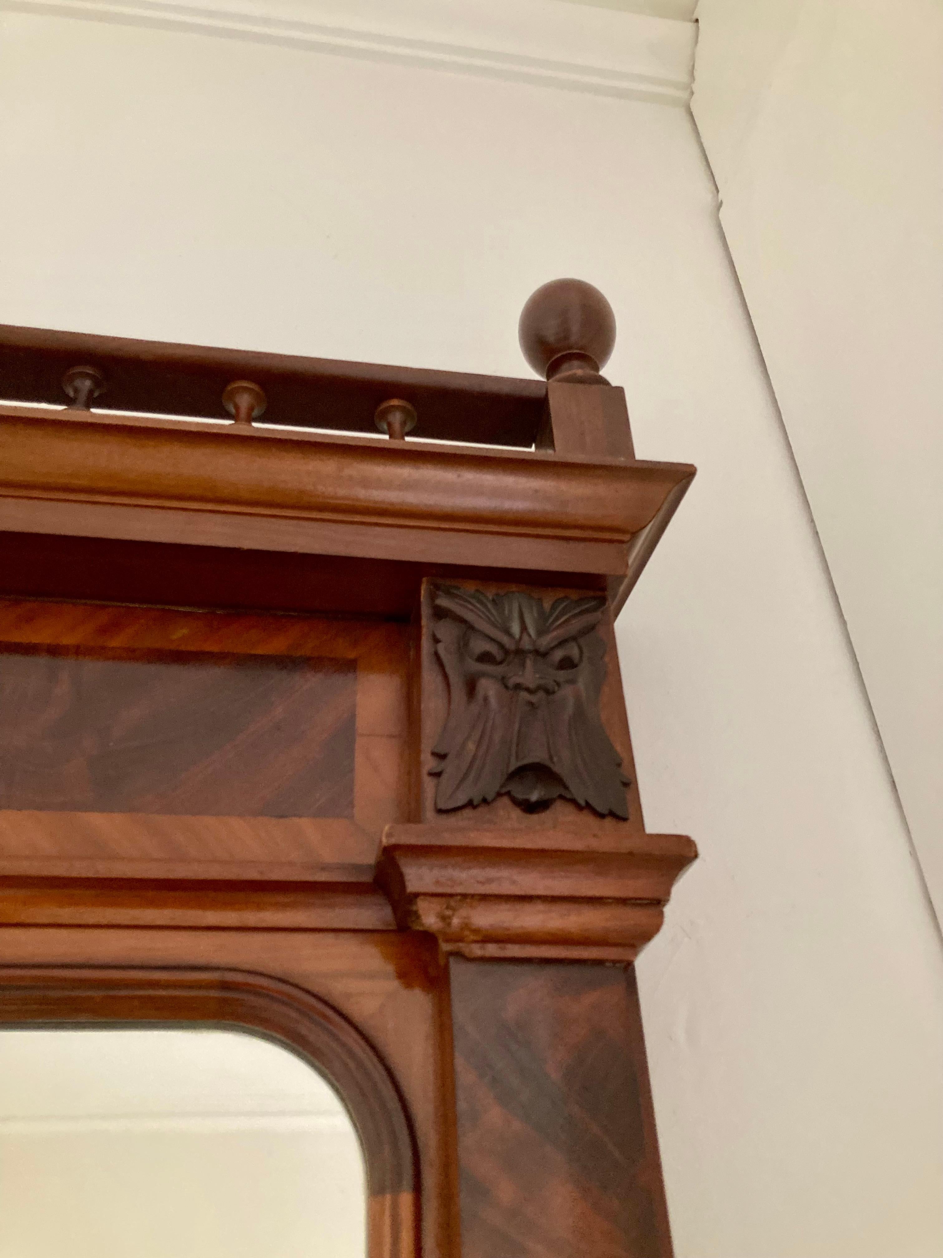 1900s Mahogany Wall Mirror with Console 3