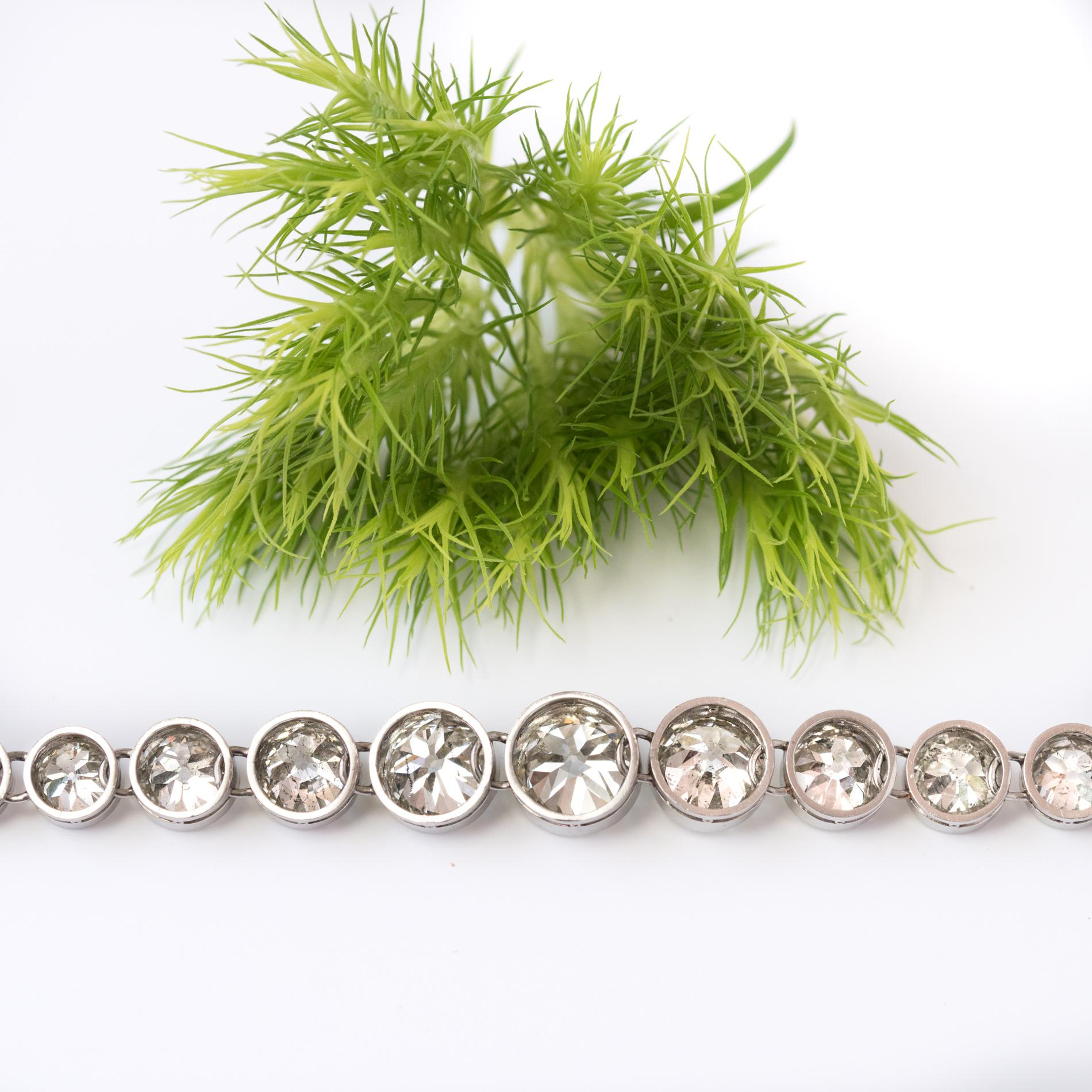 1900s Maison Auger 22 Carat Diamond Platinum Bracelet For Sale 2