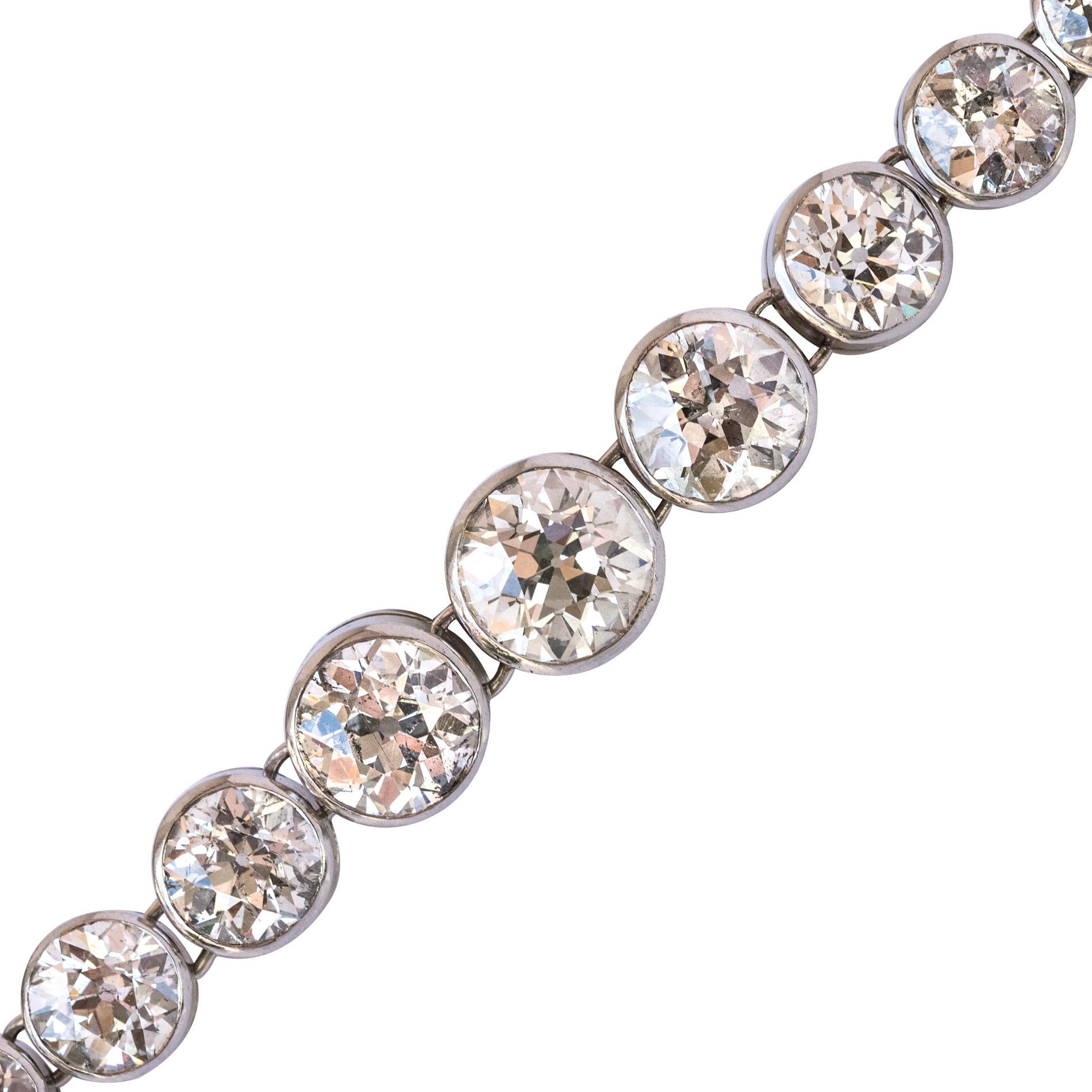 1900s Maison Auger 22 Carat Diamond Platinum Bracelet For Sale