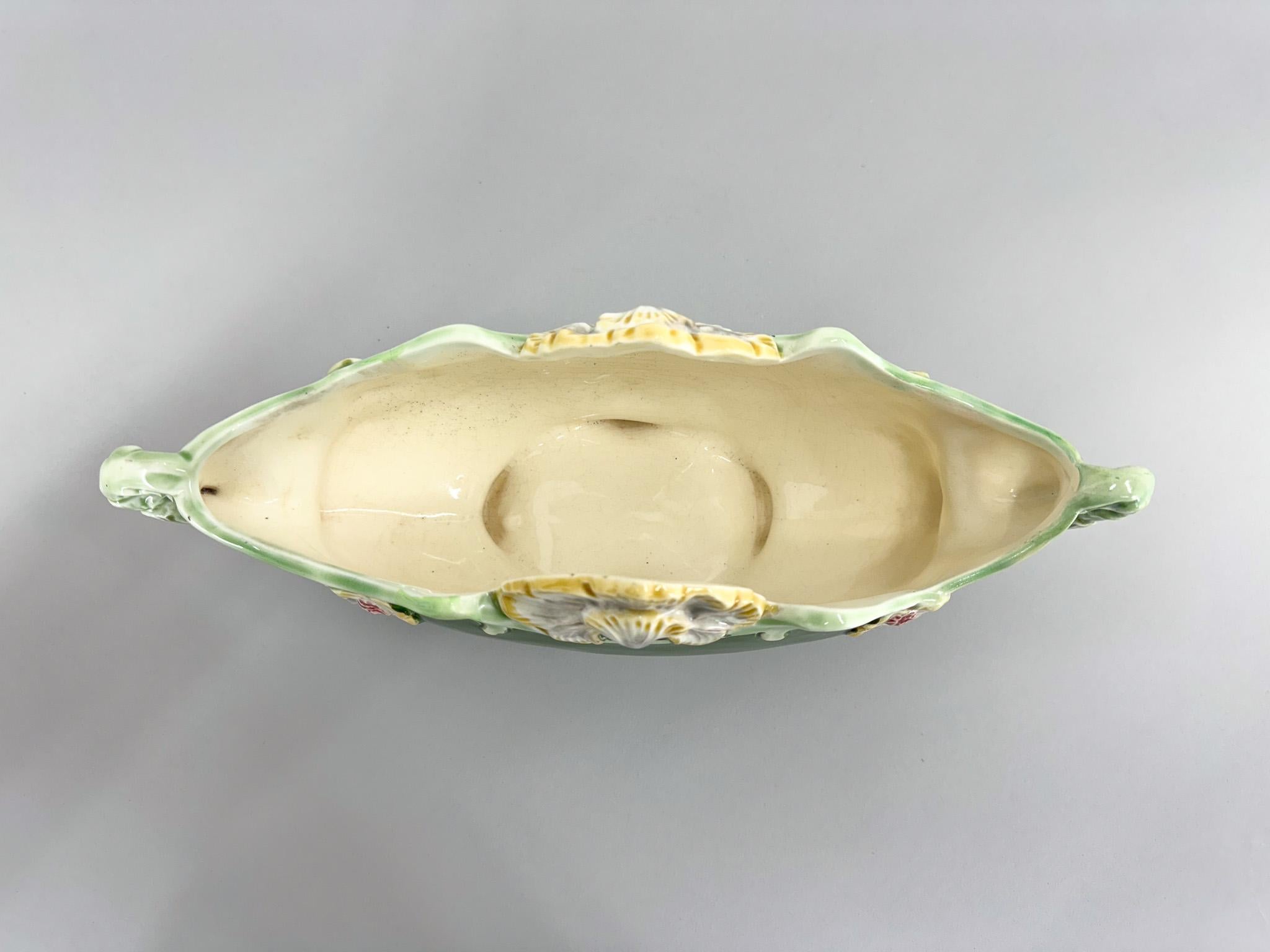 1900s Majolica Ceramic Jardenier by Eichwald, Marked For Sale 4