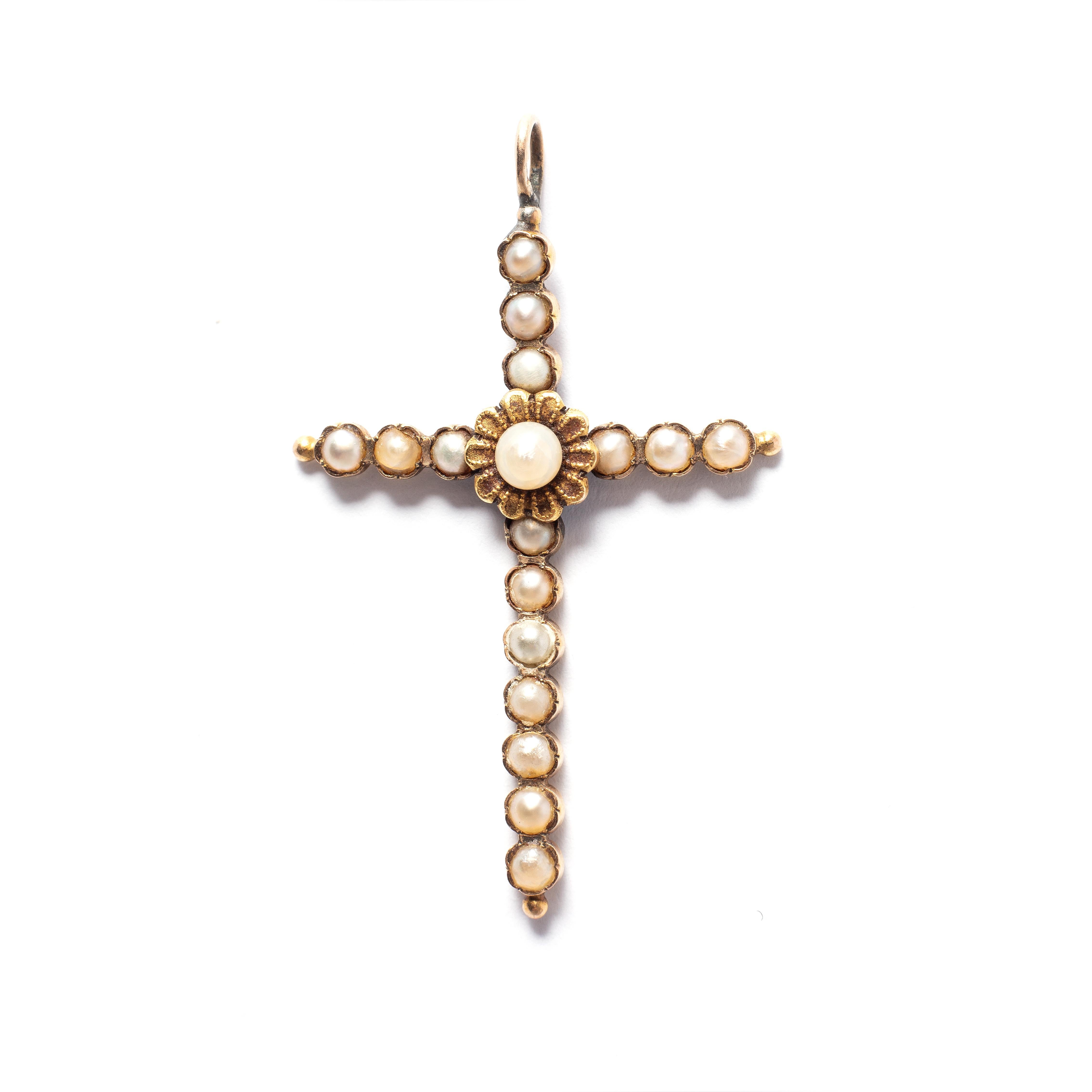 natural pearl cross