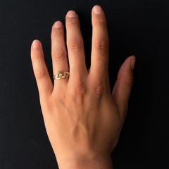 1900s Natural Pearl Diamonds 18 Karat Yellow Gold Ring