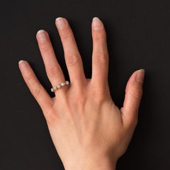 1900s Natural Pearl Diamonds 18 Karat Rose Gold Garter Ring