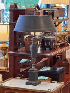 Lampada Bouillotte in stile neoclassico degli anni '00 con paralume in tole